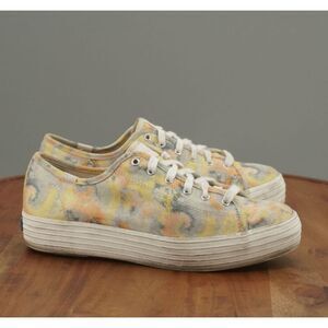 Keds Womens Double Decker Sneakers Shoes Colorful Tie Dye Canvas Lace Up 7.5